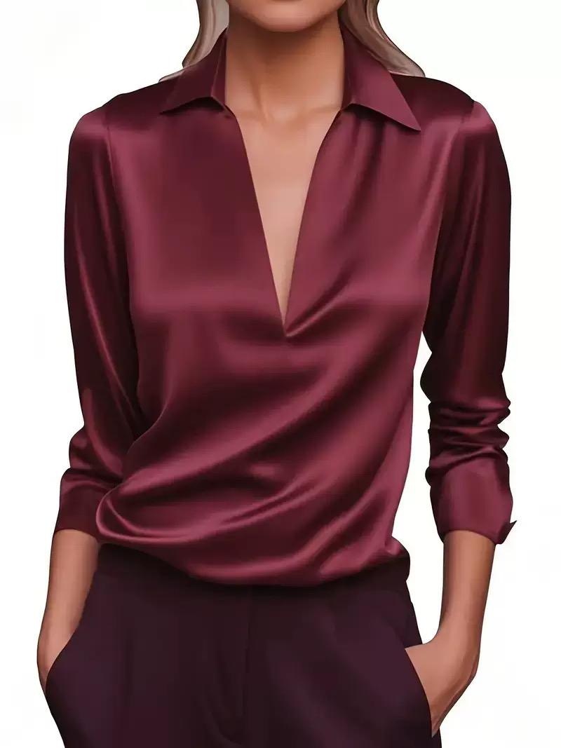 Camicia in seta con scollo a V